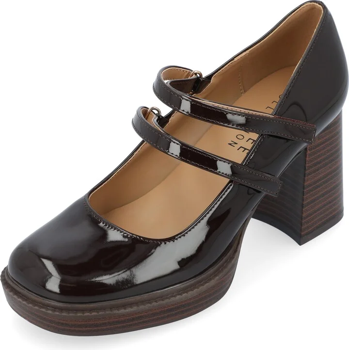 Journee Womens Shasta Tru Comfort Foam Wide Width Mid Heel Square Toe Pumps
