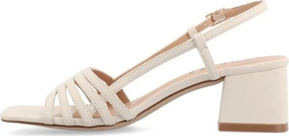 Journee Women's Shayana Medium and Wide Width Dress Sandals, Bone 11W - Image 4