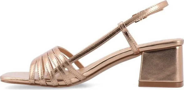Journee Women's Shayana Medium and Wide Width Dress Sandals, Bone 11W - Image 5