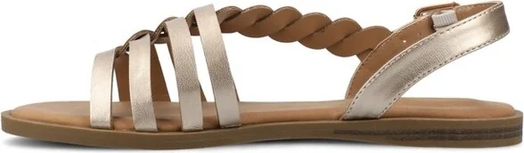 Journee Women's Solay Flat Sandals, Champagne - Image 5