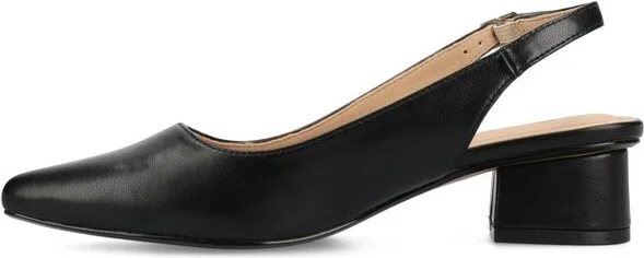 Journee Women's Sylvia Medium and Wide Width Pumps, Black PU 9.5W - Image 2