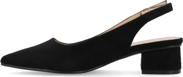 Journee Women's Sylvia Medium and Wide Width Pumps, Black PU 9.5W - Image 6