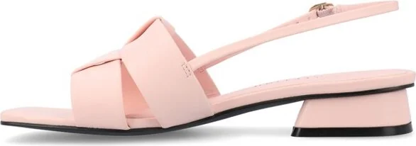 Journee Women's Tabatha Medium and Wide Width Flat Sandals, Nude 9W - Image 5