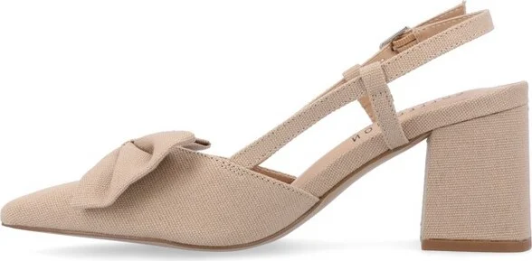 Journee Women's Tailynn Medium and Wide Width Pumps, Wheat - Image 9