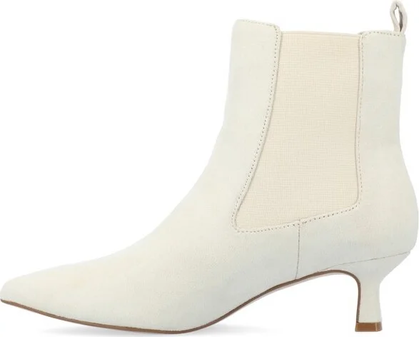 Journee Women's Tenlee Pull On Chelsea Kitten Heel Bootie, Snake - Image 4