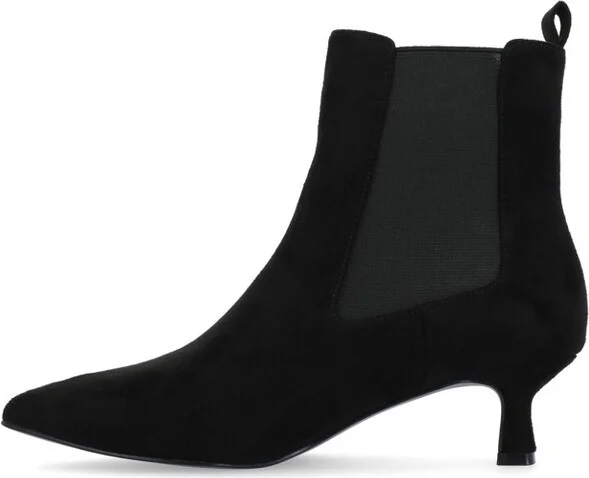 Journee Women's Tenlee Pull On Chelsea Kitten Heel Bootie, Snake - Image 5