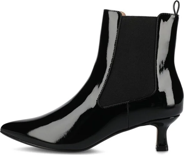 Journee Women's Tenlee Pull On Chelsea Kitten Heel Bootie, Snake - Image 6