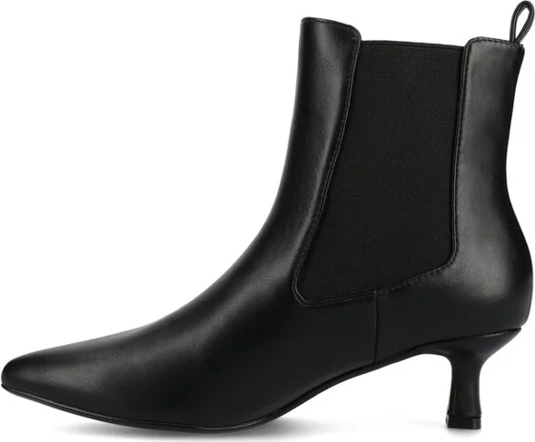 Journee Women's Tenlee Pull On Chelsea Kitten Heel Bootie, Snake - Image 7