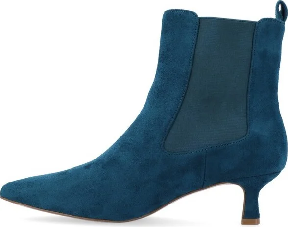 Journee Women's Tenlee Pull On Chelsea Kitten Heel Bootie, Snake - Image 10