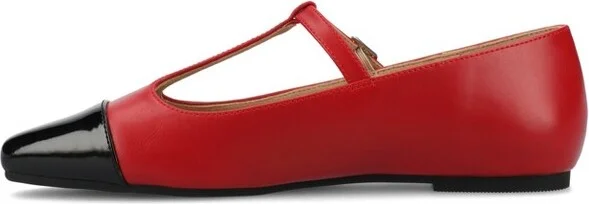 Journee Women's Theah Medium and Wide Width Dress Flats, Red - Image 2