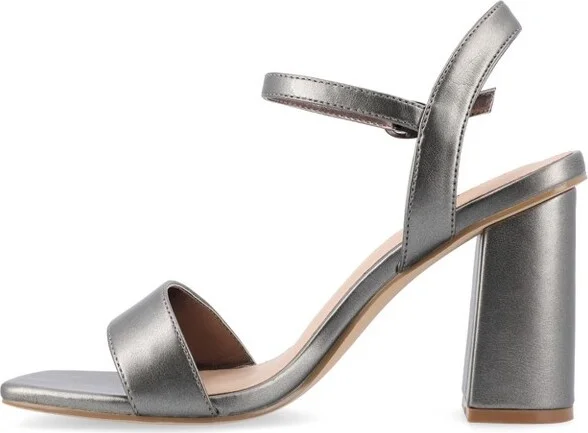 Journee Women's Tivona Medium and Wide Width Dress Sandals, Black PU - Image 10