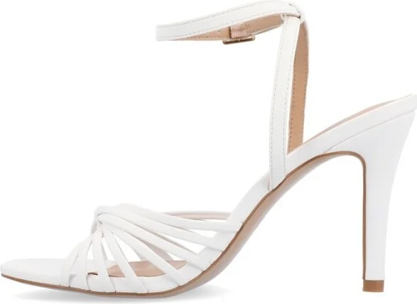 Journee Women's Vanita Medium and Wide Width Dress Sandals, White 7W - Image 2