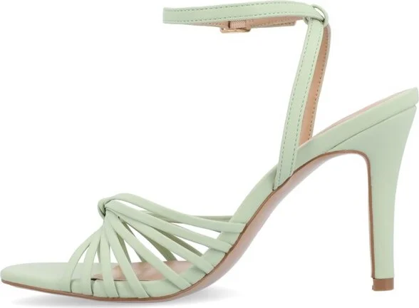 Journee Women's Vanita Medium and Wide Width Dress Sandals, White 7W - Image 8