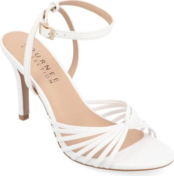 Journee Women's Vanita Medium and Wide Width Dress Sandals, White 7W