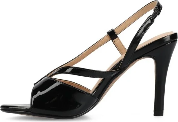 Journee Women's Varra Medium and Wide Width Dress Sandals, Patent/Red - Image 4