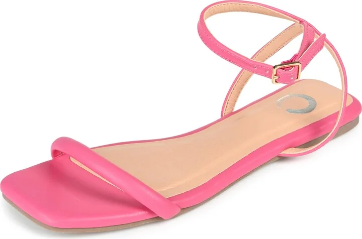 Journee Womens Veena Ankle Strap Low Block Heel Sandals