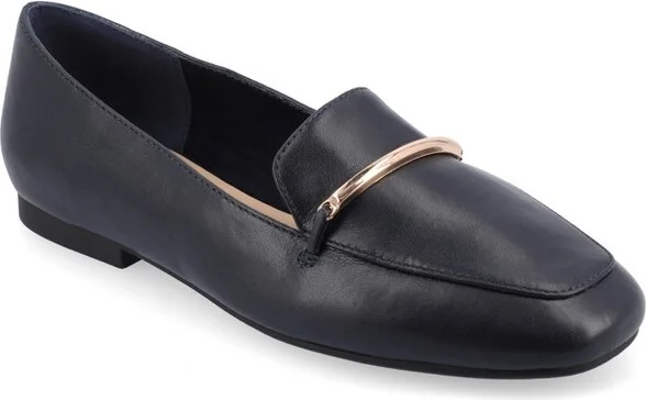 Journee Women's Wrenn Wide Width Loafer Flats, Navy 12W