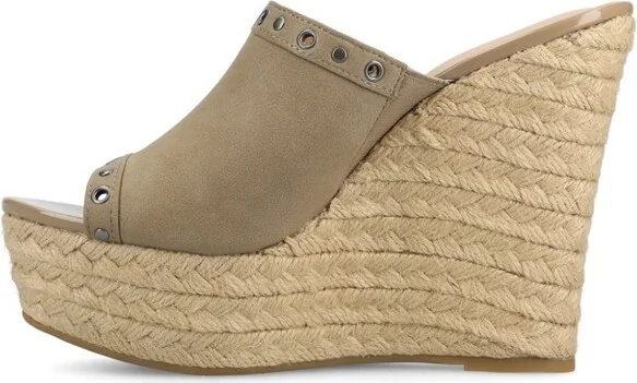 Journee Women's Yari Espadrille Wedge Sandals, Taupe - Image 2