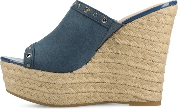 Journee Women's Yari Espadrille Wedge Sandals, Taupe - Image 3