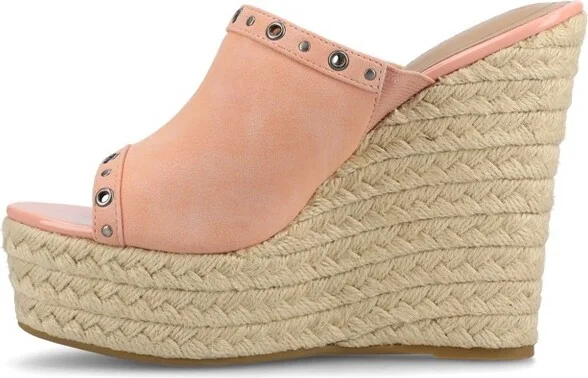 Journee Women's Yari Espadrille Wedge Sandals, Taupe - Image 4