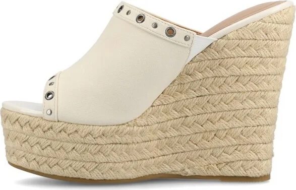 Journee Women's Yari Espadrille Wedge Sandals, Taupe - Image 6