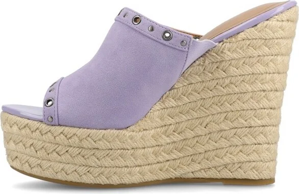 Journee Women's Yari Espadrille Wedge Sandals, Taupe - Image 7