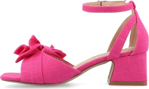 Journee Women's Zevi Medium and Wide Width Dress Sandals, Blush PU 10W - Image 3