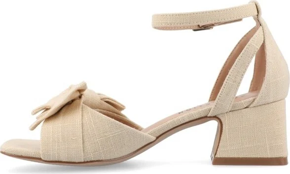 Journee Women's Zevi Medium and Wide Width Dress Sandals, Blush PU 10W - Image 7