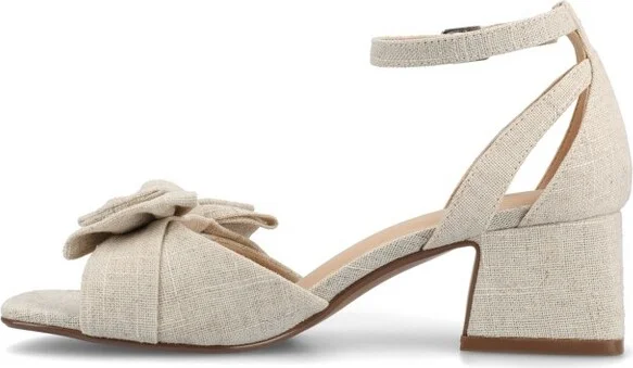 Journee Women's Zevi Medium and Wide Width Dress Sandals, Blush PU 10W - Image 8