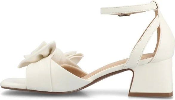 Journee Women's Zevi Medium and Wide Width Dress Sandals, Blush PU 10W - Image 9