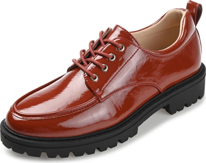 Journee Womens Zina Tru Comfort Foam Almond Toe Lace-up Oxford