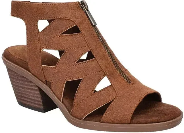 Jovanah Sandals Womens 8 Honey Round Toe Block Heel Strappy GBNC686