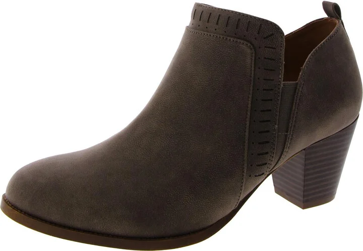 Jovie Womens Block Heel Slip On Ankle Boots