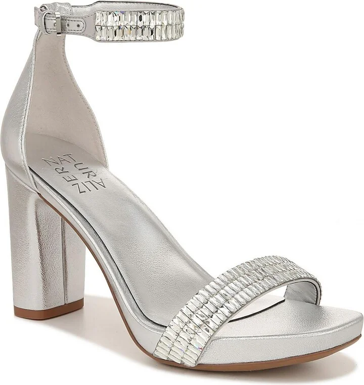 Joy Sparkle Womens Satin Ankle Strap Heels