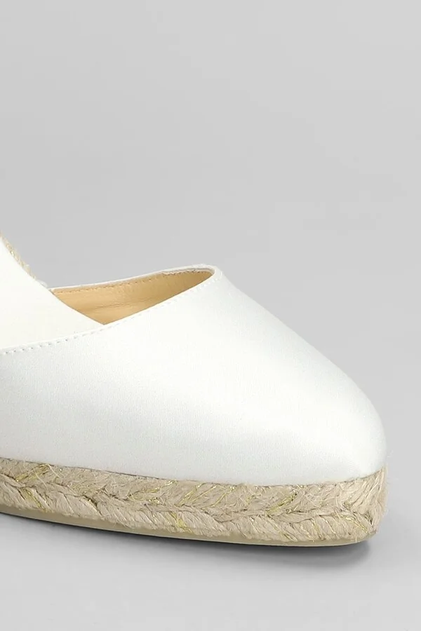 Joyce-8-006 Wedges In White Satin - Image 5