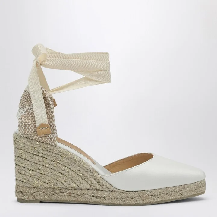 Joyce white espadrilles in satin