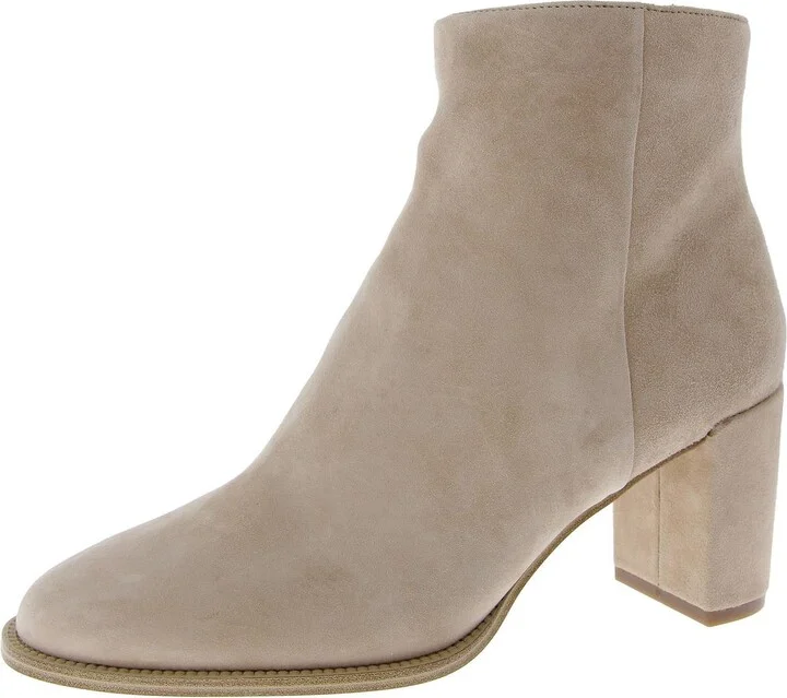 Jozie Womens Leather Round Toe Booties