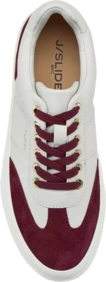 Jslides Gabbie Sneaker - Off white/wine leather - Image 3