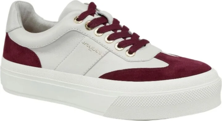 Jslides Gabbie Sneaker - Off white/wine leather