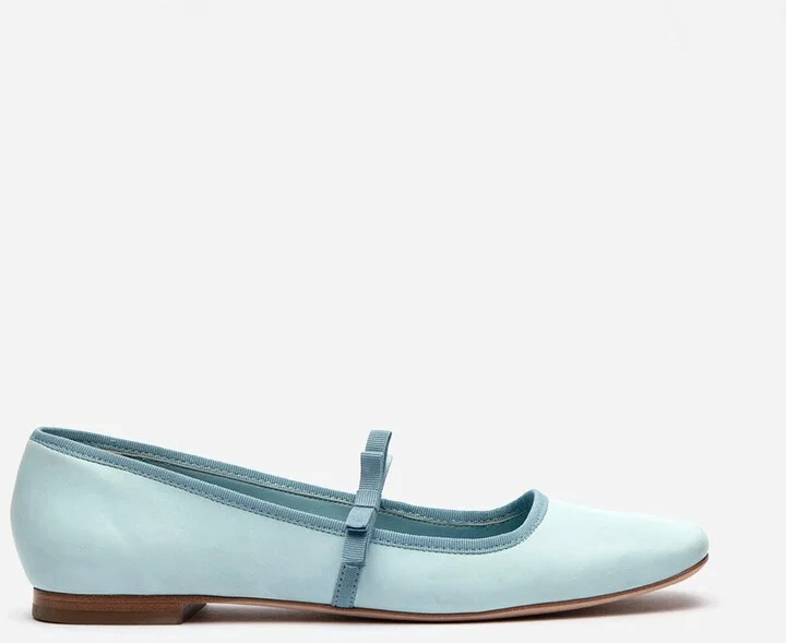 Jude Mary Jane Flat - Leather Light Blue