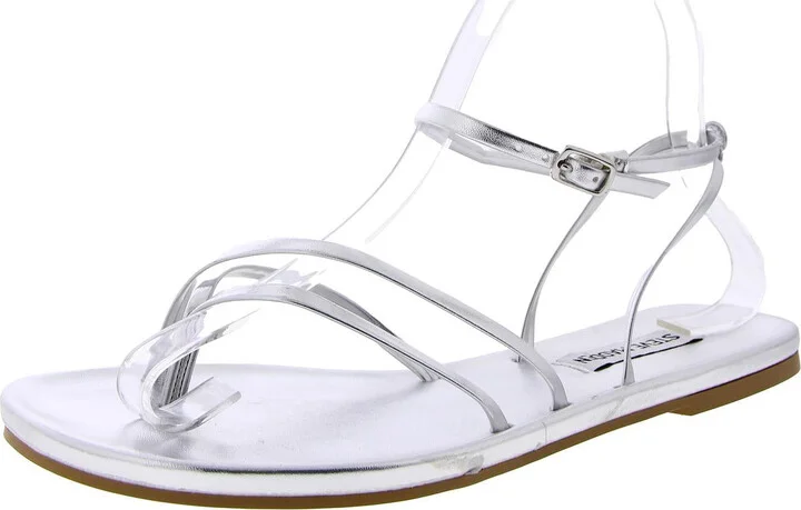 Jude Womens Faux Leather Buckle Strappy Sandals