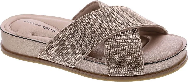 Judy 5 Womens Metallic Embellished Slide Sandals