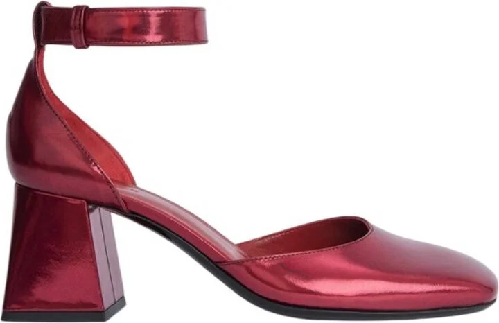 Judy Red Iridescent Square-Toe Pumps