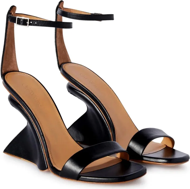 Jug wedge-heel leather sandals - Image 2