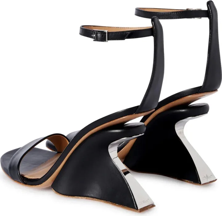 Jug wedge-heel leather sandals - Image 3