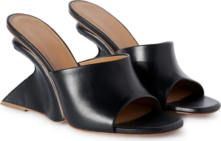Jug wedge-heel leather sandals - Image 2