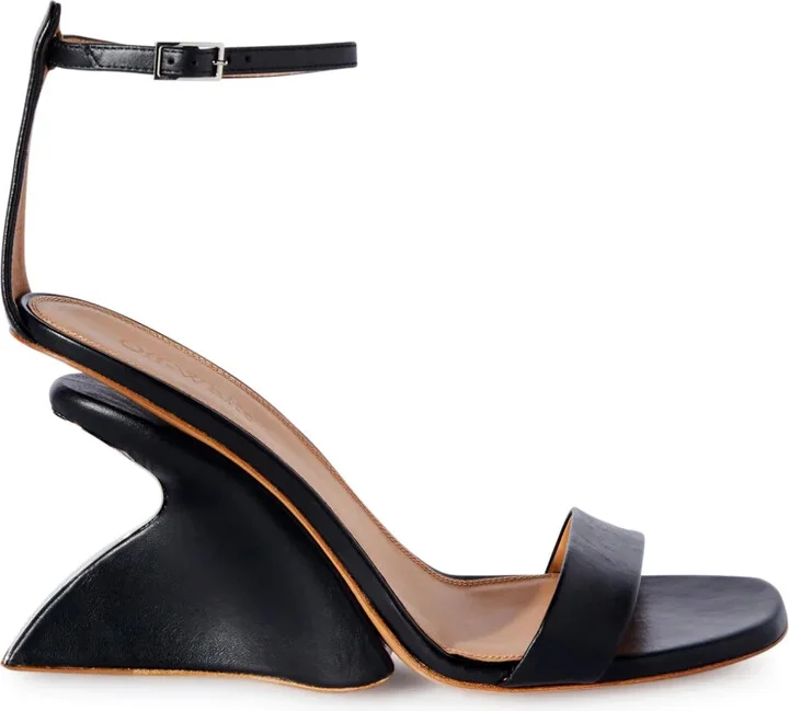 Jug wedge-heel leather sandals