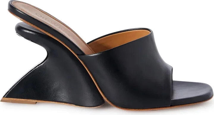 Jug wedge-heel leather sandals