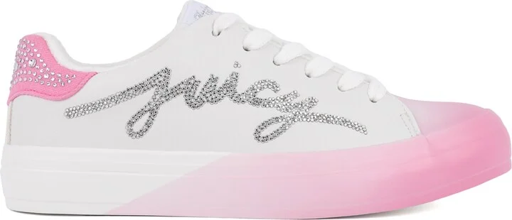 Juicy Couture Women's Auerlie Embellished Sneakers - White/Pink - Image 2
