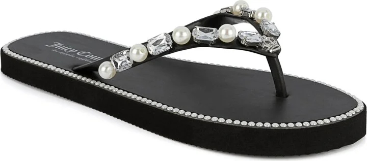 Juicy Couture Women's Sade 2 Embellished Flip Flop Sandals